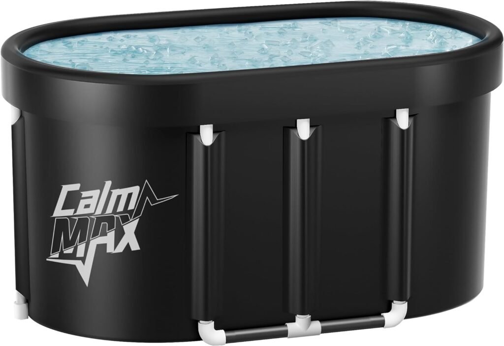 CalmMax Oval Ice Bath Tub for Athletes XL Portable Cold Plunge Tub for Cold Water Therapy Ice Baths at Home Outdoor Gym - 101 Gal Capacity (IB001 Version)