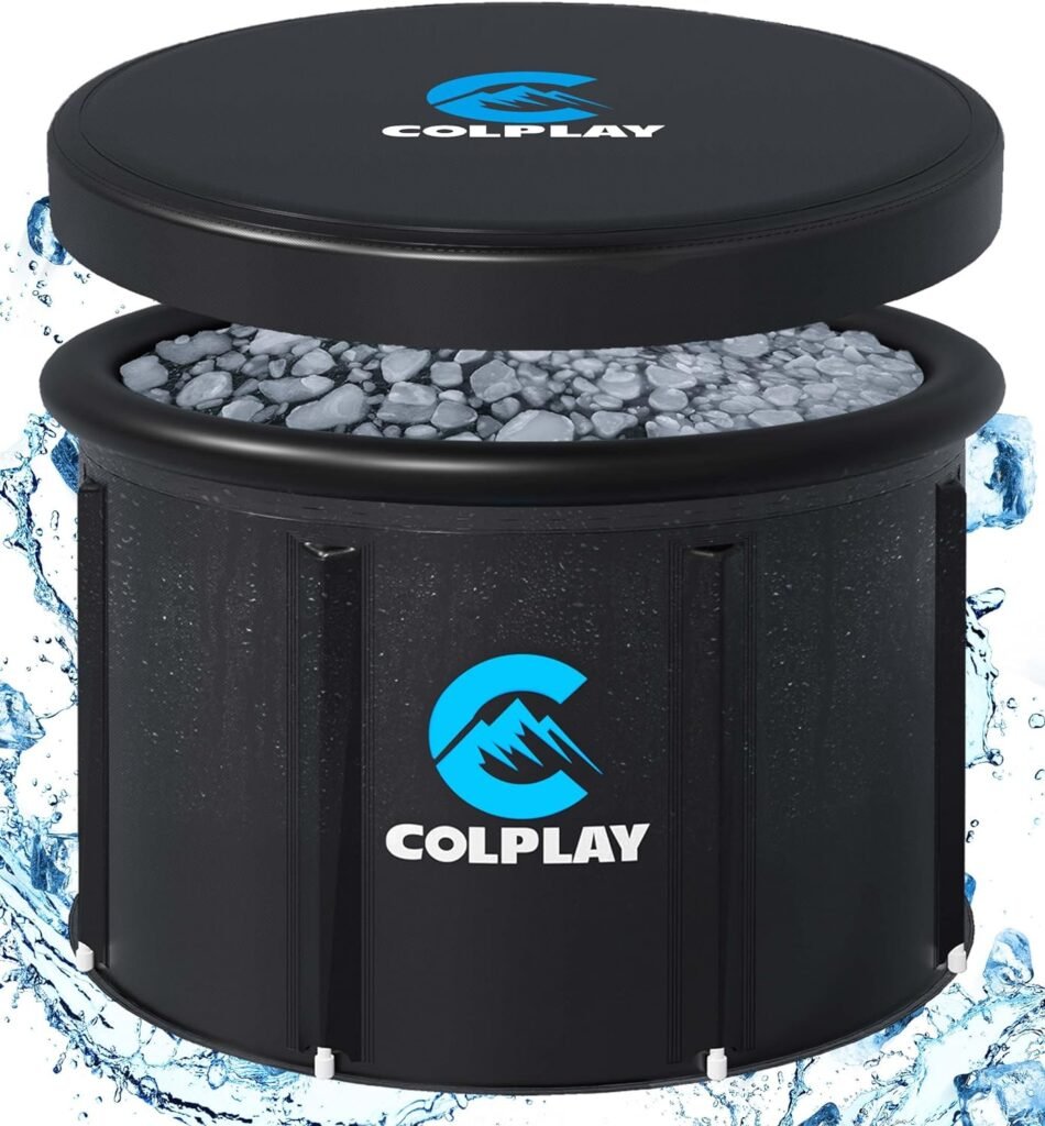 Colplay XL Large Portable Ice Bath Tub for Athletes 35.5 x 29.5, 116 gal Cold Plunge Tub Outdoor, Cold Ice Pod Tub for Cold Water Therapy Recovery, Inflatable Ice Bath Barrel Plunge Pool