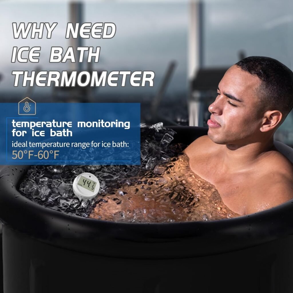 Ice Bath Tub for Recovery with Thermometer, 99 Gallons Cold Plunge Tub for Athletes, 8-Leg Portable Bathtub Adult, Ice Tub for Cold Water Therapy