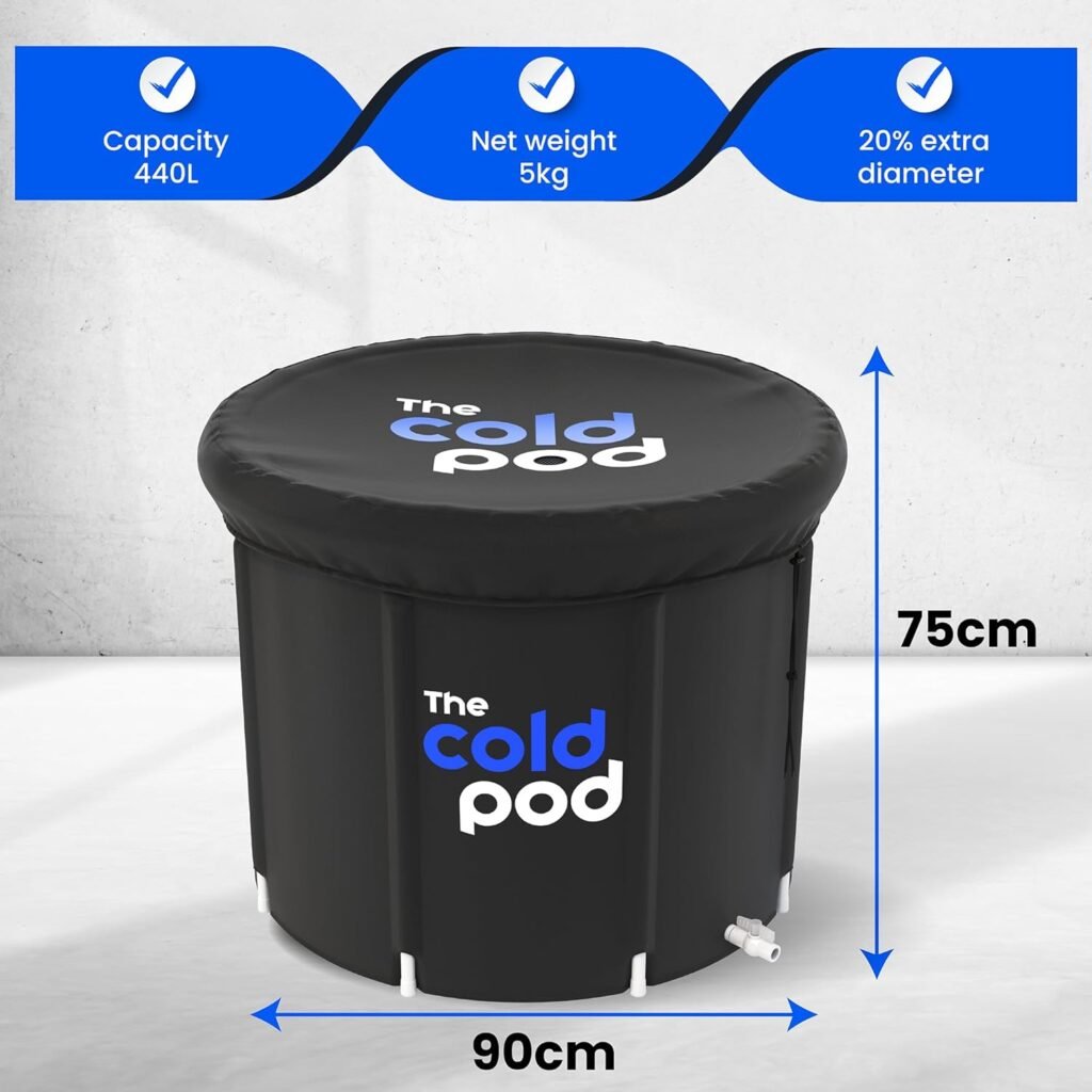 The Cold Pod Ice Bath Tub for Athletes XL: Cold Plunge Tub Outdoor with Cover,116 Gallons Capacity Portable Ice Bath Plunge Pool by The Cold Pod,Easy Install