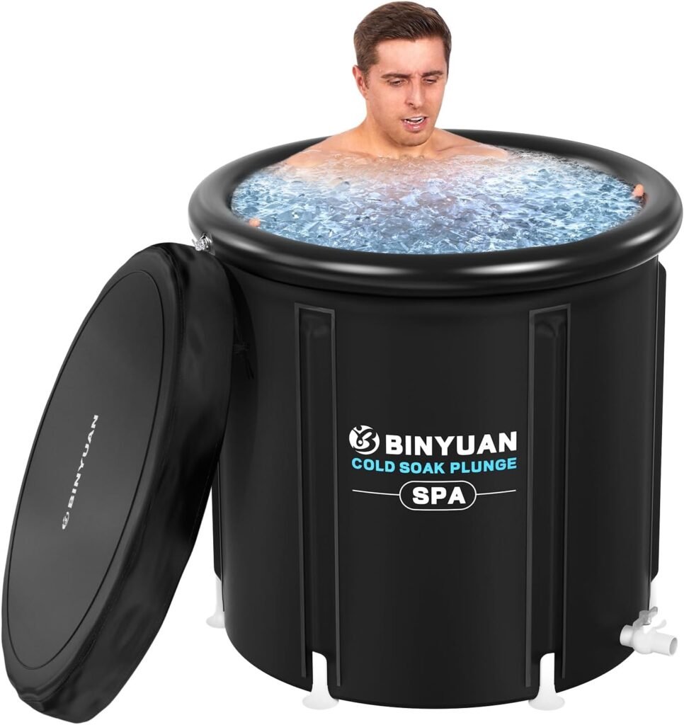 XL Ice Bath Tub for Athletes With Cover 99 Gal Cold Plunge Tub for Recovery, Multiple Layered Portable Ice Bath Plunge Pool Suitable for Gardens, Gyms and Other Cold Water Therapy Training