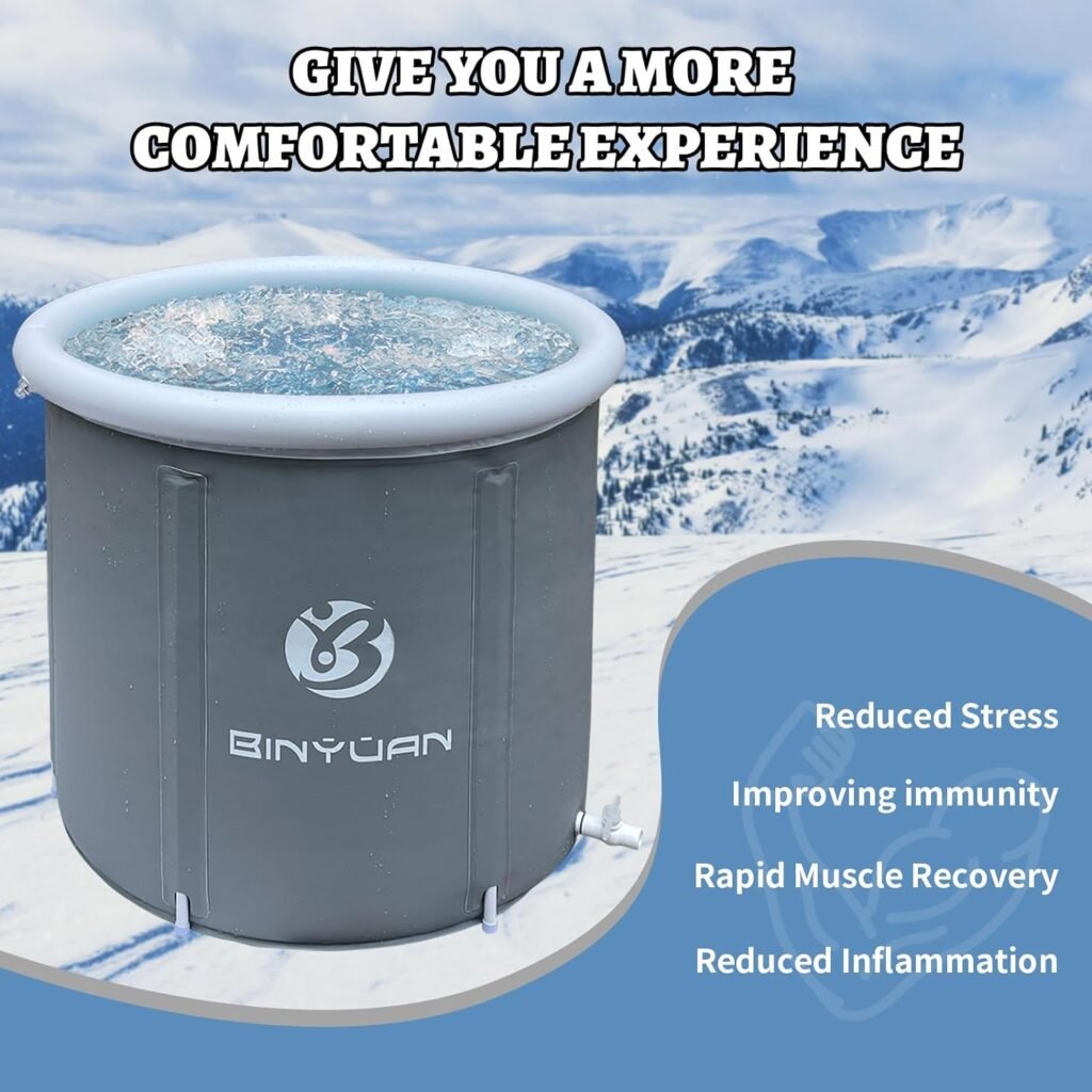 XL Large Ice Bath Tub for Athletes With Cover 106 Gallons Cold Plunge Tub for Recovery, Portable Ice Bath Plunge Pool Suitable for Family Gardens, Gyms, Arena and Cold Water Therapy Training