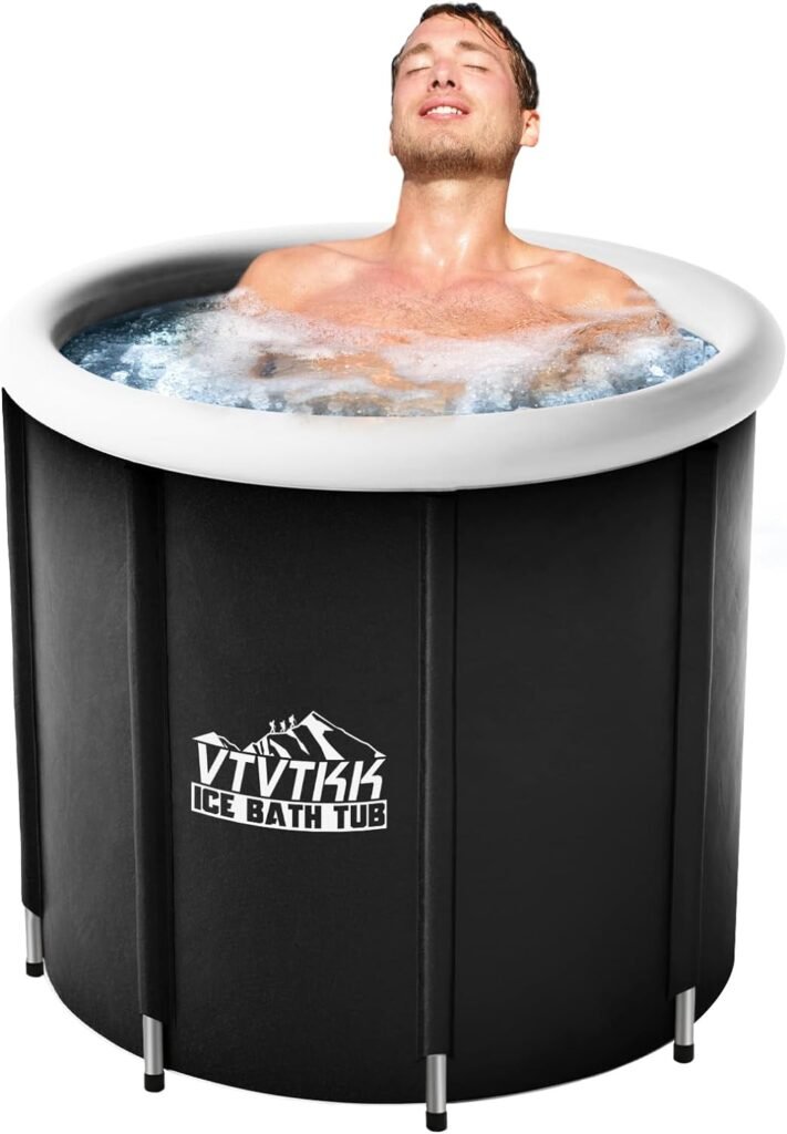 Cold Plunge Tub Outdoor,Large Ice Bath Tub for Athletes, VTVTKK Portable Ice Bath, Ice Tubs for Cold Plunge, Ice Cold Therapy Bath Outdoor, Ice Bath barrel for Adults