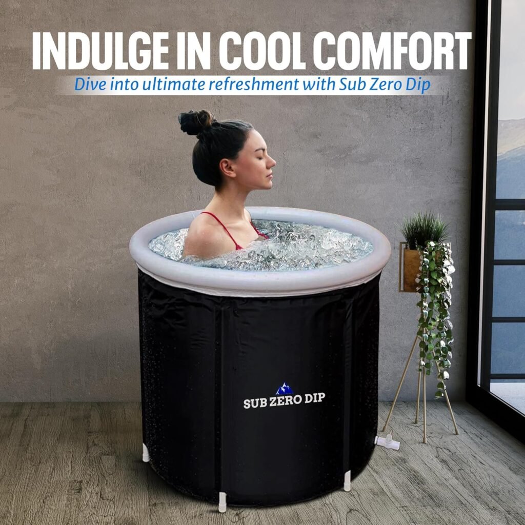 Outdoor XL Cold Plunge Tub Kit 116Gal-440L Portable Ice Bath Tub for Athletes and Adults - Includes Recovery Essentials: Cold Tub, Towel and Thermometer - Ice Pod and Cold Tub