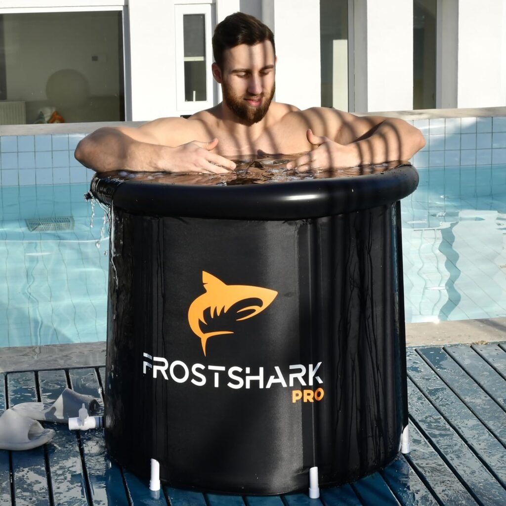 Portable Ice Bath by FROSTSHARK – Cold Plunge Tub for Athletes  Trainers WITH MAT – Insulated Ice Tub – Durable Ice Plunge Tub with Protective Mat – Cold Water Plunge Tub – Ice Baths - 36W x 30H