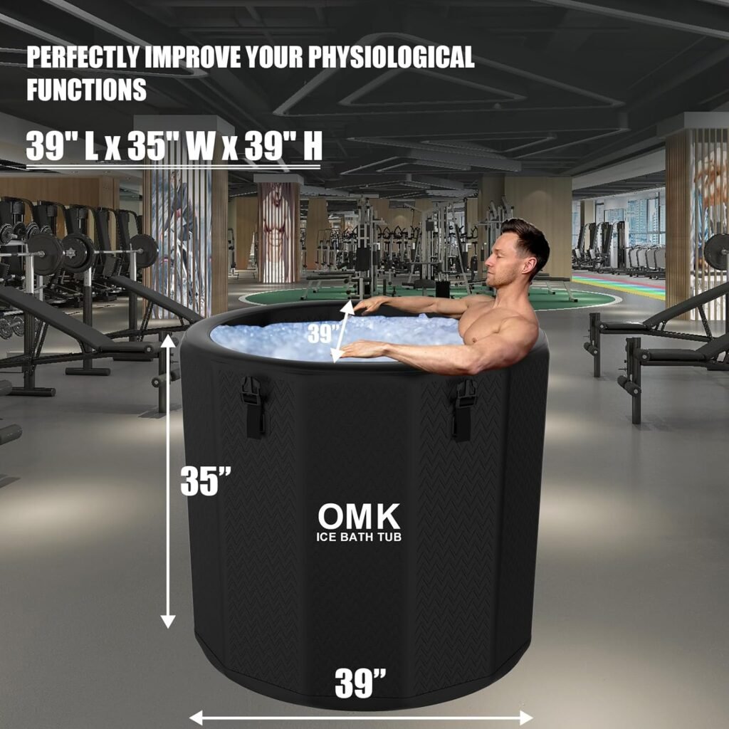 Portable Ice Bath Tub, Lightweight Cold Plunge Tub with Lid, 186 Gallon Ice Plunge Tub for Home Therapy Ice Bathtub for Athletes and Adults (Black)