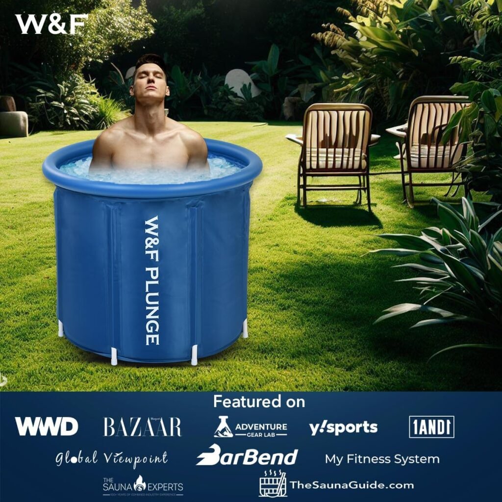 WF EXTRA LARGE  DURABLE Portable Ice Bath Tub for Athletes - Extra Large Cold Plunge Tub for Cold Water Therapy  Recovery, Reinforced Portable Ice Bath Tub for Adults, Inflatable Ice Bath Tub, Blue