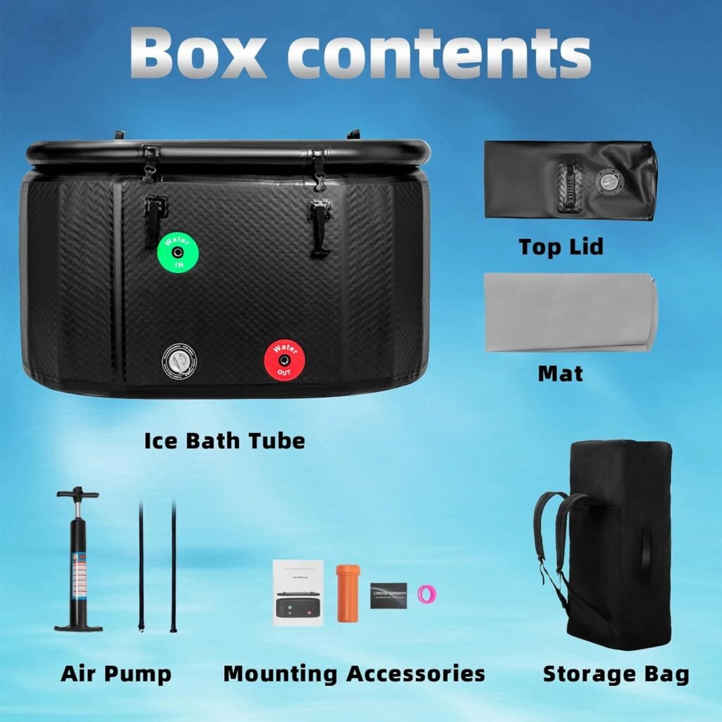 XL Ice Bath Tub for Athletes, Cold Plunge Tub, Water Chiller Compatible, Portable Ice Bath at Home Outdoor, 53.15 L x 33.46 W x 25.59 H